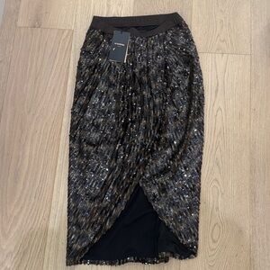 Le Superbe Brown Sequin Pencil Skirt